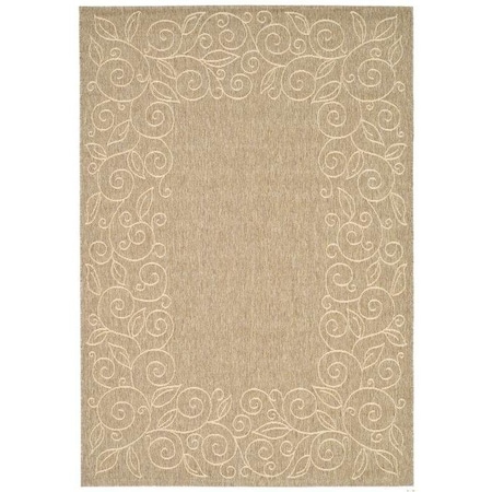 Safavieh 4 Ft. X 5 Ft. -7 In. Small Rectangle Indoor-Outdoor Courtyard, Coffee And Sand, Machine Made Rug CY5139B-4